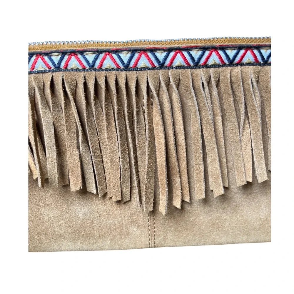Boho Fringe Suede‎ Clutch Tan Southwestern Earthbound Trading Co